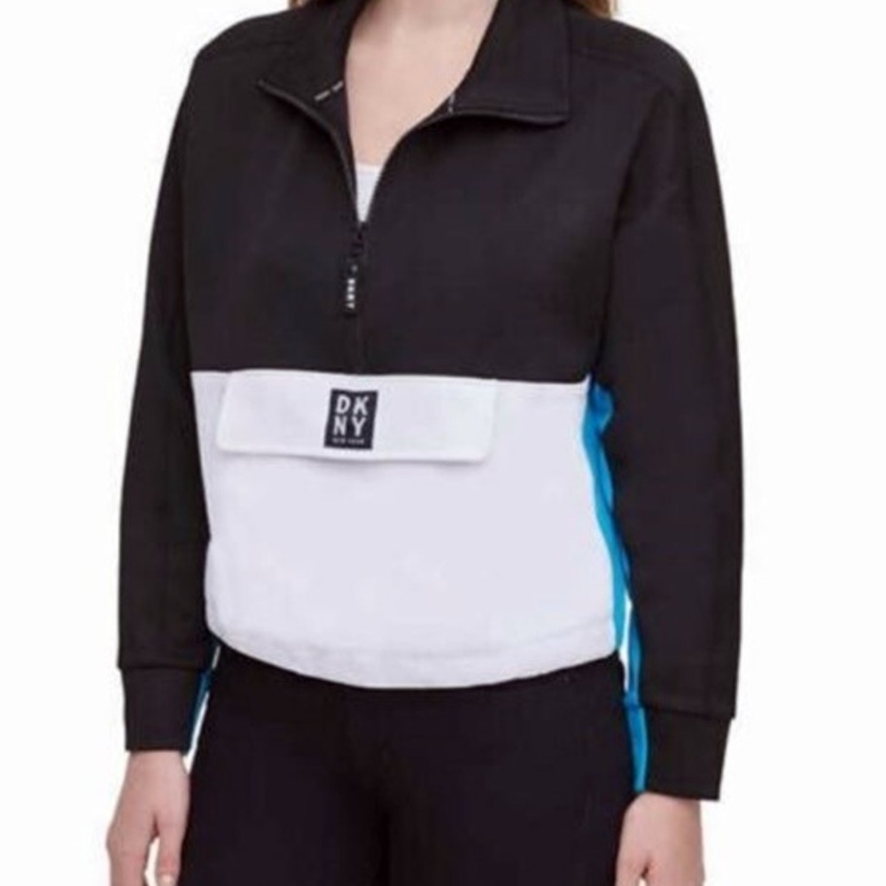 DKNY Sport Color Block Pullover 1/2 Zip Jacket Size S
